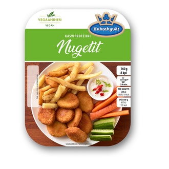 Huhtahyvät vegaaniset nugetit 160g kalorit ja ravintosisältö - 195 kcal