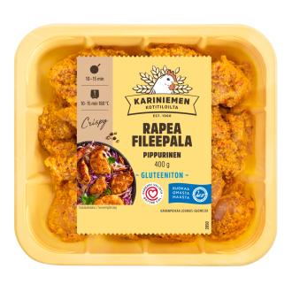 Kariniemen Kananpojan Rapea fileepala pippurinen 400 g kalorit ja ravintosisältö - 135 kcal