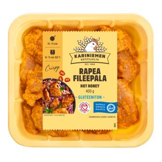 Kariniemen Kananpojan Rapea fileepala hot honey 400 g kalorit ja ravintosisältö - 122 kcal