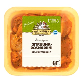 Kariniemen Kananpojan Iso fileesuikale sitruuna-rosmariini 400g kalorit ja ravintosisältö - 104 kcal