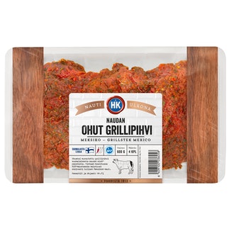 HK naudan ohut grillipihvi Meksiko 600g kalorit ja ravintosisältö