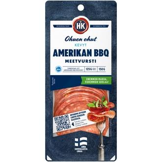 HK Ohuen ohut Kevyt Amerikan BBQ meetvursti 150 g kalorit ja ravintosisältö - 257 kcal