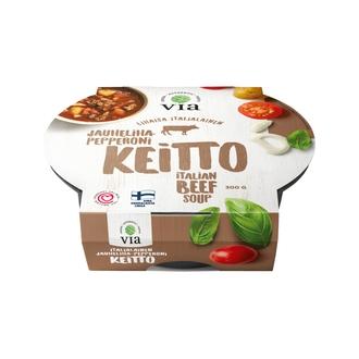 Via Jauheliha-pepperonikeitto 300g kalorit ja ravintosisältö
