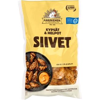 Kariniemen Kananpojan Kypsät ja Helpot siivet 650 g kalorit ja ravintosisältö - 222 kcal