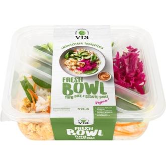 Via Fresh Bowl Tofu & Rice 315g kalorit ja ravintosisältö