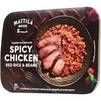 Mattila Bros. Smokehouse Spicy Chicken, Red Rice & Beans 280g kalorit ja ravintosisältö