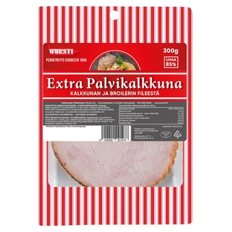 Wursti Extrapalvikalkkuna 300g kalorit ja ravintosisältö