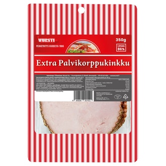 Wursti extrapalvikorppukinkku 350g kalorit ja ravintosisältö