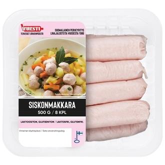 Wursti Siskonmakkara 500g kalorit ja ravintosisältö