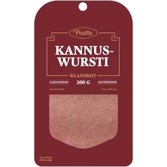 Pouttu Klassikko Kannuswursti 200g kalorit ja ravintosisältö