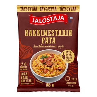 Jalostaja Nakkimestarin pata täysjyvä 165g kalorit ja ravintosisältö - 370 kcal