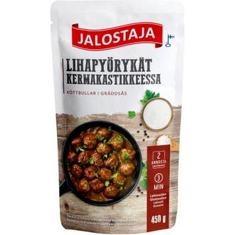 Jalostaja Lihapyörykät kermakastikkeessa 450g kalorit ja ravintosisältö - 89 kcal