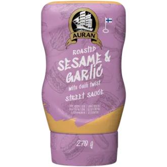 Auran Roasted sesame & garlic with chili twist street sauce 270g kalorit ja ravintosisältö - 510 kcal