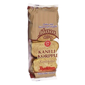 Töysäläinen murea sahattu kanelikorppu 400g kalorit ja ravintosisältö