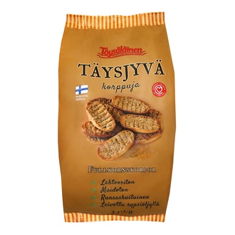 Töysäläinen murea täysjyväkorppu 340g kalorit ja ravintosisältö - 340 kcal