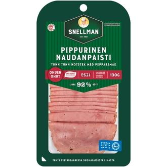 Snellman Ohuen ohut pippurinen naudanpaisti 130g kalorit ja ravintosisältö - 103 kcal