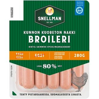 Snellman Kunnon kuoreton broilerinakki 280g kalorit ja ravintosisältö - 190 kcal