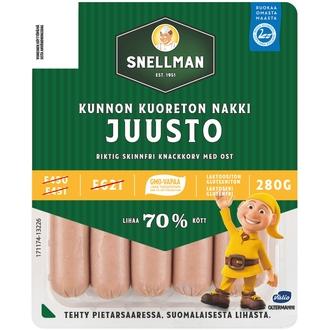 Snellman Kunnon kuoreton juustonakki 280g kalorit ja ravintosisältö - 262 kcal