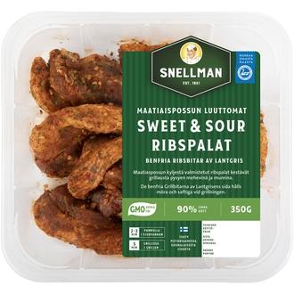 Snellman Maatiaispossu Sweet & Sour ribspalat luuton 350g kalorit ja ravintosisältö - 1293 kcal