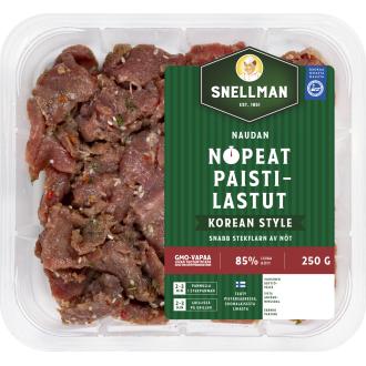 Snellman Naudan nopeat paistilastut Korean style 250 g kalorit ja ravintosisältö - 142 kcal