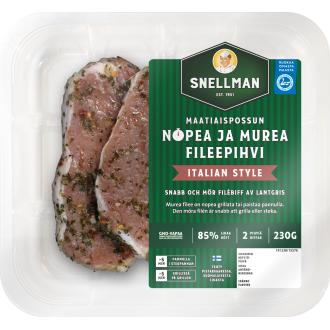 Snellman Maatiaispossun nopea ja murea fileepihvi Italian style 2 kpl 230 g kalorit ja ravintosisältö - 132 kcal