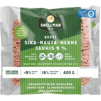 Snellman Maatiaispossun kevyt sika-nauta-herne jauhis 9 % 400 g kalorit ja ravintosisältö - 164 kcal