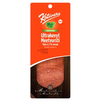 Kotivara ultrakevyt meetvursti 100g kalorit ja ravintosisältö