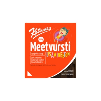 Kotivara meetvursti lisäaineeton 150g kalorit ja ravintosisältö
