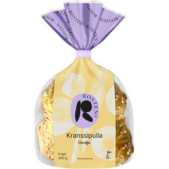 Rosten Kranssipulla 4 x 90 g täytepulla kalorit ja ravintosisältö - 316 kcal