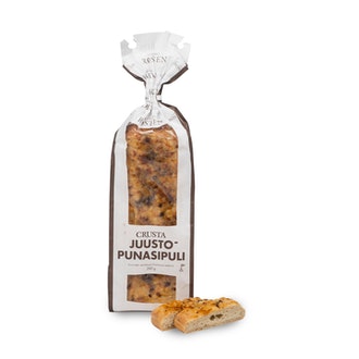 Rosten Crusta Juusto-Punasipuli kuorrutettu vehnäleipä 260g kalorit ja ravintosisältö