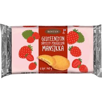 Rosten Gluteeniton täytetty pikkuleipä Mansikka 140 g kalorit ja ravintosisältö