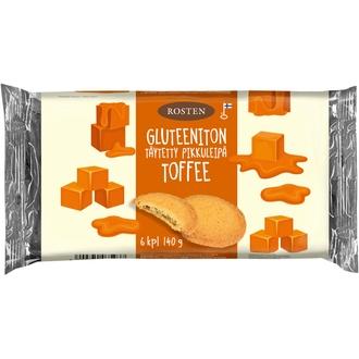 Rosten Gluteeniton täytetty pikkuleipä Toffee 140 g kalorit ja ravintosisältö