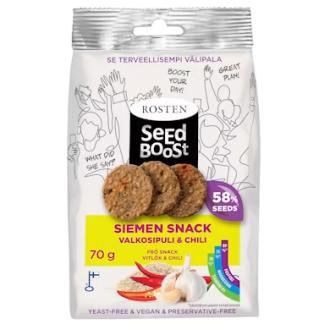 Rosten Gluten Free Seedboost Snack 70g valkosipuli & chili