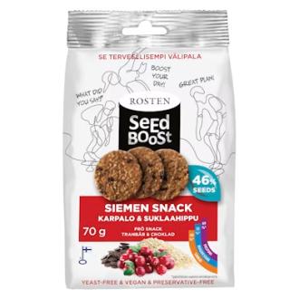 Rosten Gluten Free Seedboos snack 70g karpalo & suklaahippu