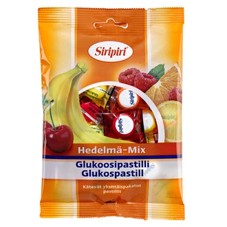 Siripiri-glukoosipastilli Hedelmä-Mix 75g kalorit ja ravintosisältö - 369 kcal