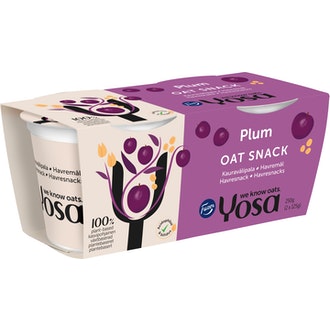 Yosa kauravälipala luumu 2x125g kalorit ja ravintosisältö