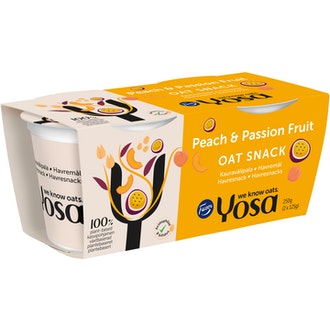 Yosa kauravälipala persikka-passion 2x125g kalorit ja ravintosisältö - 55 kcal