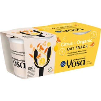 Yosa kauravälipala sitrus 2x125g luomu kalorit ja ravintosisältö - 65 kcal