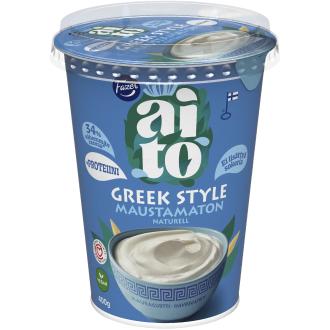 Fazer Aito kauragurtti Greek Style 400g maustamaton kalorit ja ravintosisältö - 101 kcal