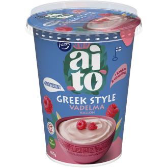 Fazer Aito kauragurtti Greek Style 400g vadelma kalorit ja ravintosisältö - 118 kcal