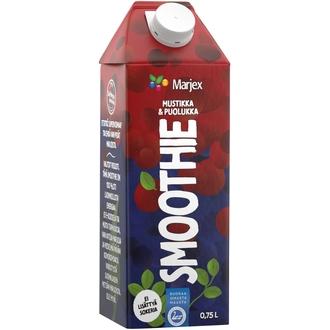 Marjex mustikka-puolukka smoothie 0,75l kalorit ja ravintosisältö