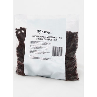 Marjex suomalainen mustikka 1kg pakaste kalorit ja ravintosisältö - 44 kcal
