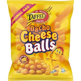 Taffel Nacho Cheese Balls maustettu juustosnacks 115g kalorit ja ravintosisältö - 539 kcal