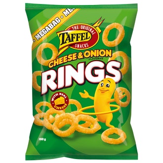 Taffel cheese onion rings 160g kalorit ja ravintosisältö