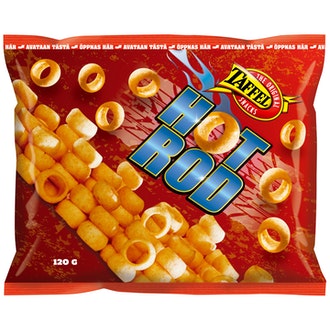 Taffel snacks 120g Hot Rod kalorit ja ravintosisältö - 471 kcal