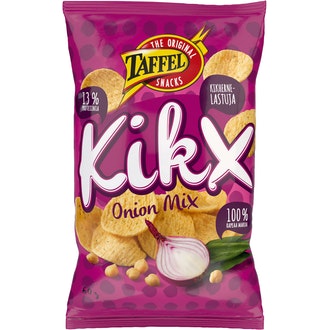 Taffel KikX 60g Onion Mix kikhernelastu kalorit ja ravintosisältö - 442 kcal
