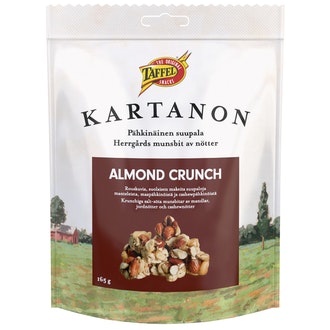 Taffel Kartanon Almond Crunch Pähkinäsekoitus 165G kalorit ja ravintosisältö - 558 kcal