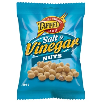 Taffel Salt Vinegar Nuts Etikkamaustekuorrutettu Suolattu Maapähkinä 150G kalorit ja ravintosisältö - 441 kcal