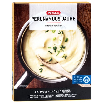 Pirkka perunamuusijauhe 2x105g=210g kalorit ja ravintosisältö - 350 kcal