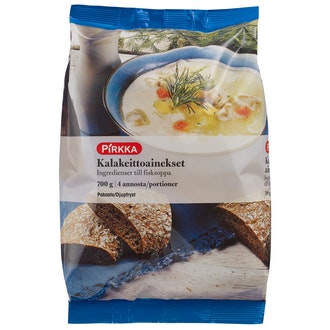 Pirkka kalakeittoainekset 700g pakaste kalorit ja ravintosisältö - 35 kcal